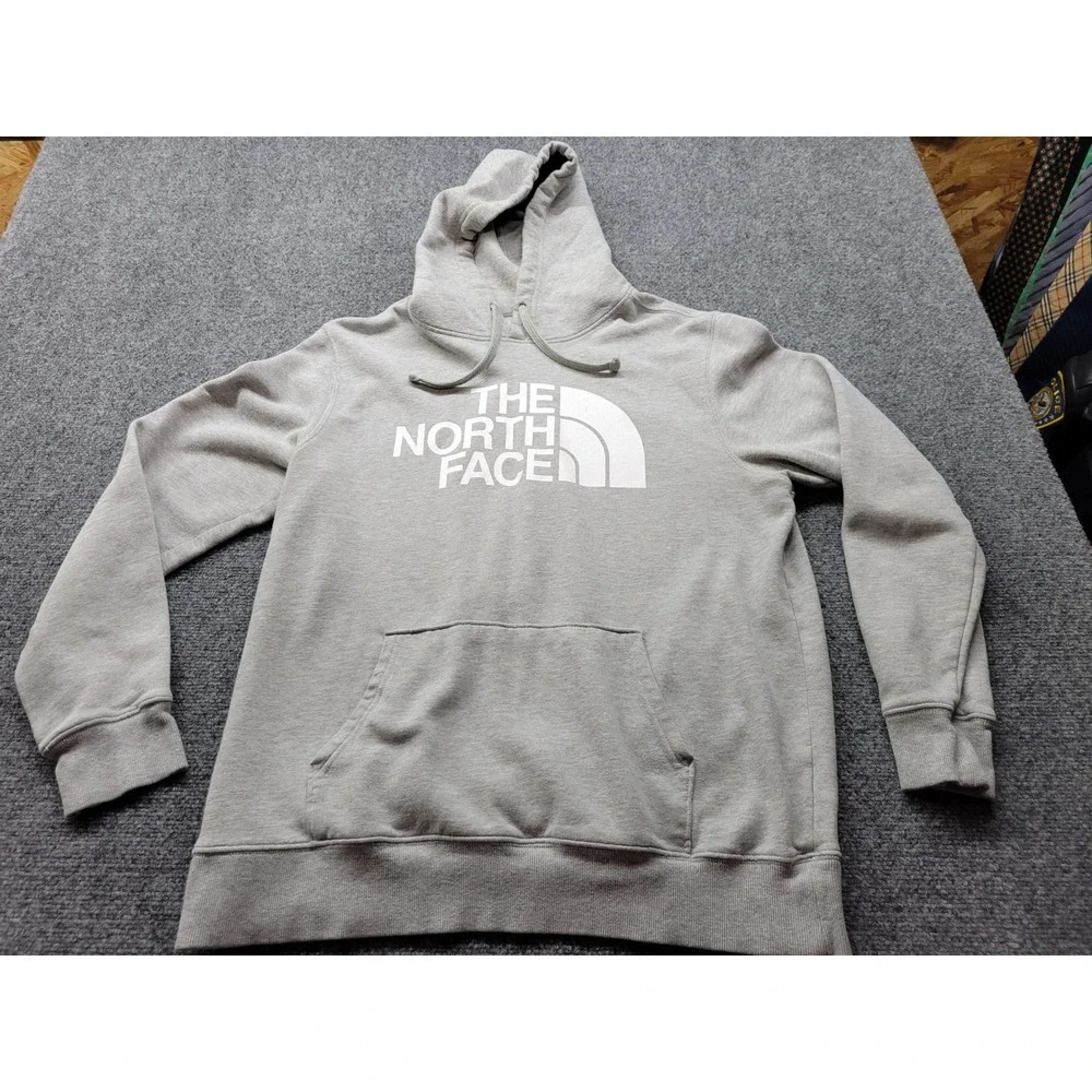 The North Face Mens Gray Half Dome Logo Pullover Hoodie Large A4QQO